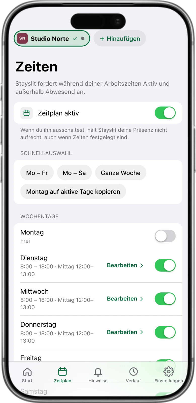 Zeitplan