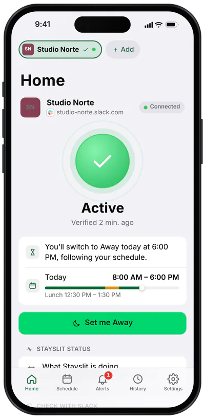 Real app screens · demo data · Active